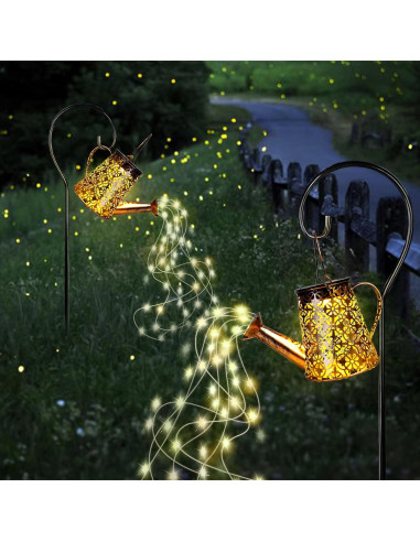 Luces de Riego Solar con Diseño de Copo de Nieve - 2 Paquete