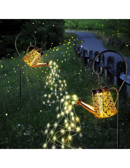 Luces de Riego Solar con Diseño de Copo de Nieve - 2 Paquete