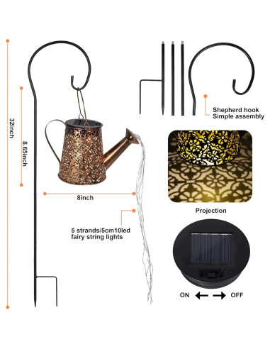 Luces de Riego Solar con Diseño de Copo de Nieve - 2 Paquete