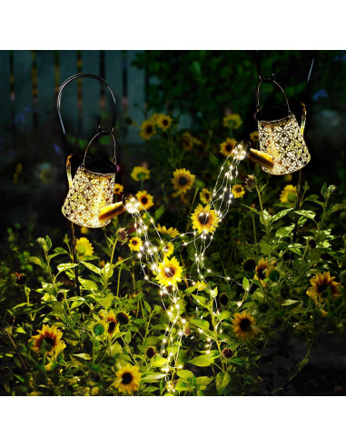 Luces de Riego Solar con Diseño de Copo de Nieve - 2 Paquete