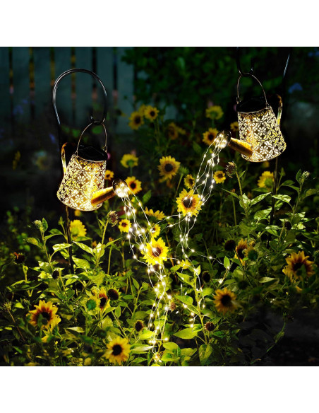 Luces de Riego Solar con Diseño de Copo de Nieve - 2 Paquete