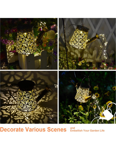 Luces de Riego Solar con Diseño de Copo de Nieve - 2 Paquete