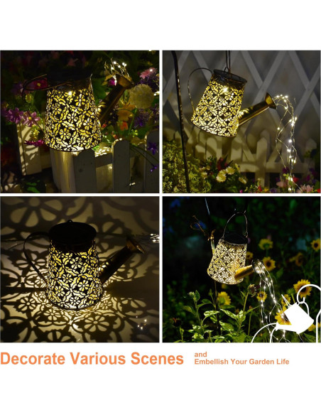 Luces de Riego Solar con Diseño de Copo de Nieve - 2 Paquete