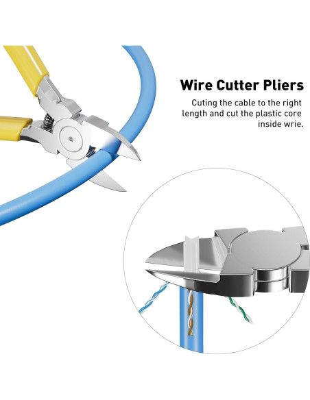 Kit de Crimpado RJ45 ZOERAX 8 en 1 con 50 Conectores Cat6