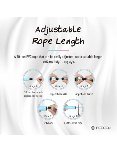 Cuerda de Salto FEECCO Zillica Ajustable para Niños Rosa