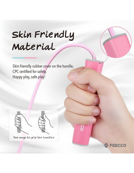 Cuerda de Salto FEECCO Zillica Ajustable para Niños Rosa Cuerda de Salto FEECCO Zillica Ajustable para Niños Rosa