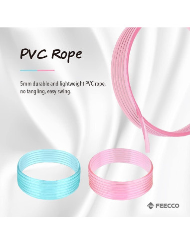 Cuerda de Salto FEECCO Zillica Ajustable para Niños Rosa