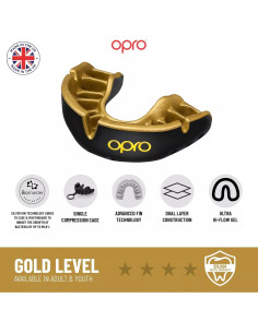 Protector Bucal OPRO Oro para Frenos - Juvenil Negro 2