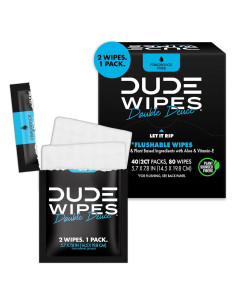 Toallitas Desechables DUDE Wipes - 2 Paquetes de 40 Unidades
