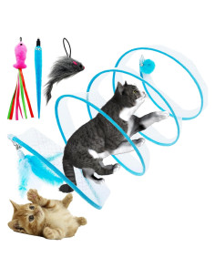 Juguete de túnel plegable para gatos CATENEED - Azul