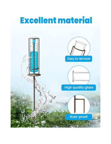 Pluviómetro X-PREK de Vidrio 18 cm Decorativo para Jardín