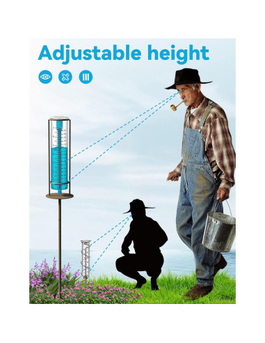 Pluviómetro X-PREK de Vidrio 18 cm Decorativo para Jardín