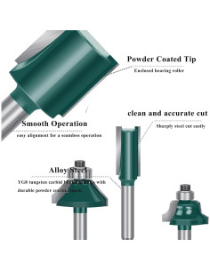 Juego de Brocas para Router LEATBUY 41 Piezas 6.35mm Doble 2