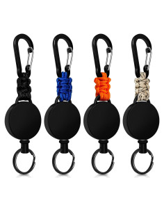 Llave Retráctil 4 Piezas Auriikoop con Cable de Acero 60 cm