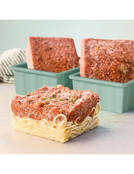 Bandeja de Congelador de Silicona GGOW 2 Tazas con Tapa - 4 Piezas