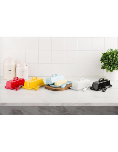 Juego de Plato de Mantequilla Cerámica Smart House Negro