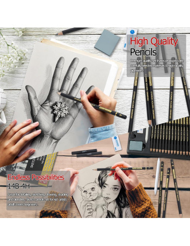 Set de Lápices de Dibujo Profesional PANDAFLY 20 Piezas
