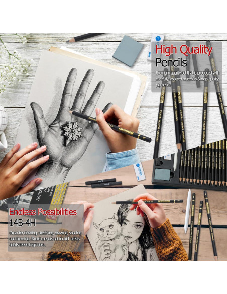 Set de Lápices de Dibujo Profesional PANDAFLY 20 Piezas