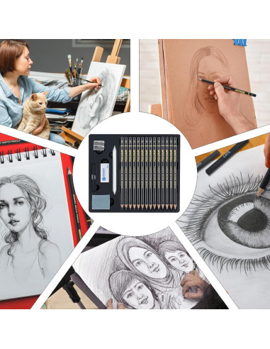 Set de Lápices de Dibujo Profesional PANDAFLY 20 Piezas