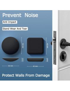Topes de Puerta XoYoZo Silicona Autoadhesivos 4.5cm - Negro 2