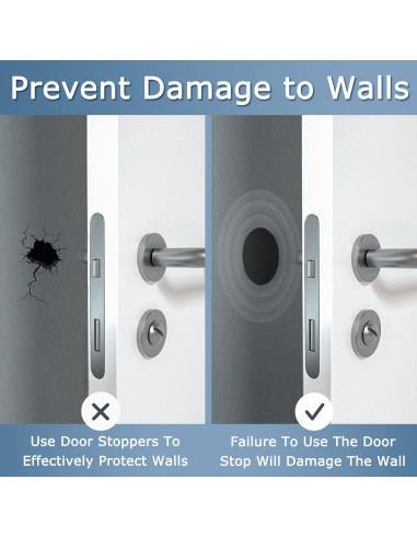 Topes de Puerta XoYoZo Silicona Autoadhesivos 4.5cm - Negro