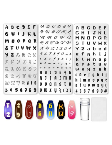 Plantillas de Estampado de Uñas Beinkmake - 3 Piezas, Acero Inoxidable