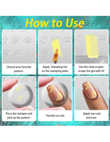 Plantillas de Estampado de Uñas Beinkmake - 3 Piezas, Acero Inoxidable