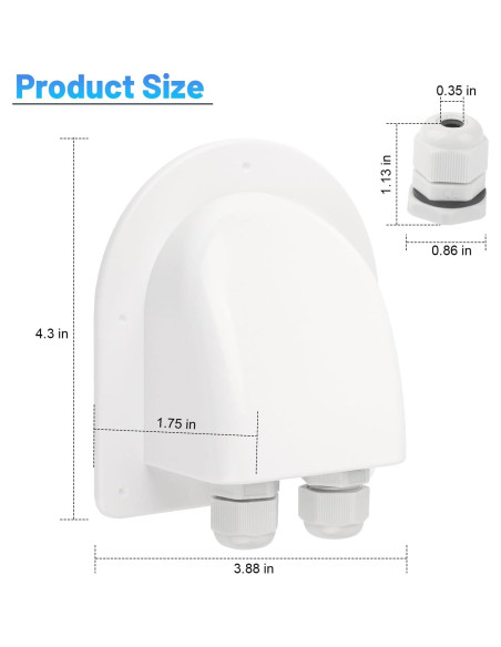 Caja de Entrada de Cable Doble Solar EINDER IP68 2-6mm