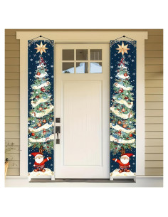 Banderas Colgantes Navidad BlissYard 180x30cm Árbol y Santa