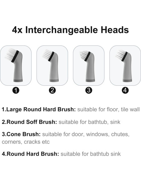 Cepillo de limpieza eléctrico Pest Reject Pro 4 en 1 - Negro