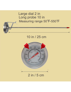 Termómetro de Cocina Globotech H-15 Acero Inoxidable 30.48 cm 2