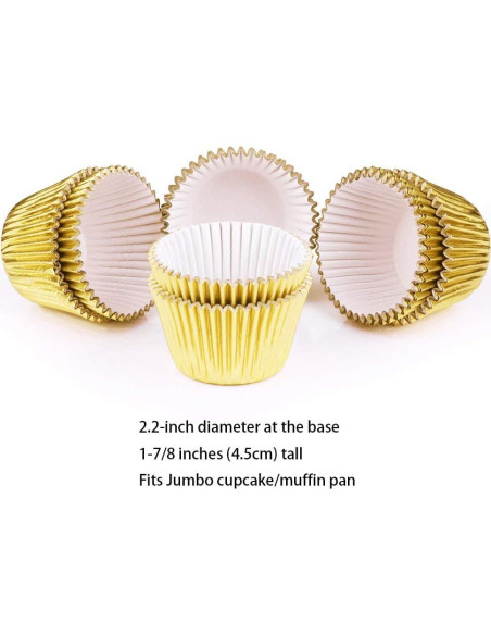 Forros para Cupcakes Jumbo GiFBERA Dorado 160 Unidades 5.5cm
