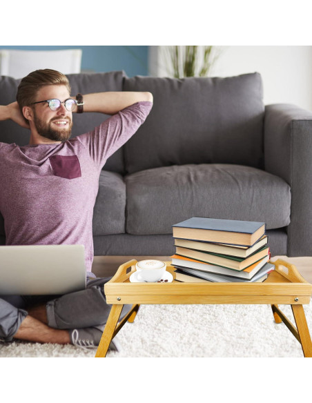 Bandeja de Cama Plegable TOPULORS de Bambú 39.9x29.9 cm