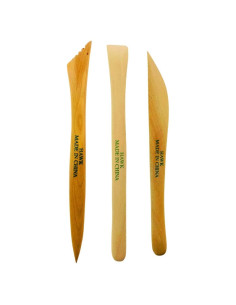 Set de 3 Herramientas de Modelado de Arcilla de Madera MEJOR ARTISTA