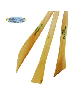 Set de 3 Herramientas de Modelado de Arcilla de Madera MEJOR ARTISTA 2
