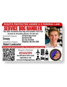 Tarjeta de Identificación de Perro de Servicio Just 4 Paws - Personalizada