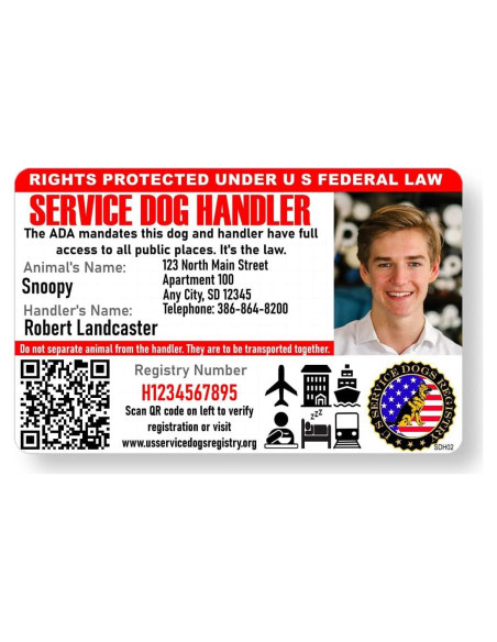 Tarjeta de Identificación de Perro de Servicio Just 4 Paws - Personalizada