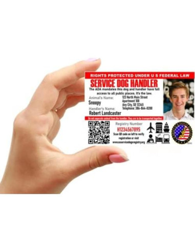 Tarjeta de Identificación de Perro de Servicio Just 4 Paws - Personalizada