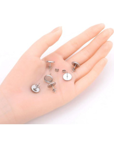 20 Postes de Pendientes Hipoalergénicos Adabele 10mm Acero Inoxidable 2