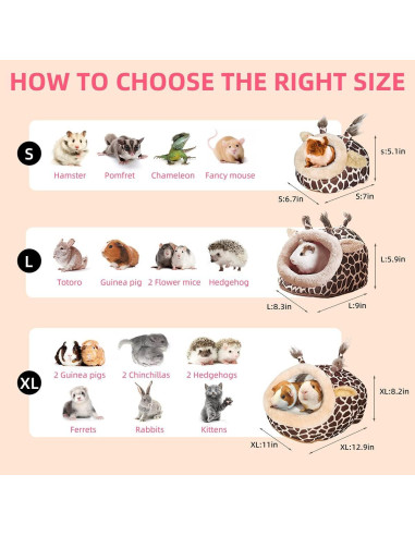 Cama y Escondite LEFTSTARER para Conejillos de Indias y Erizos