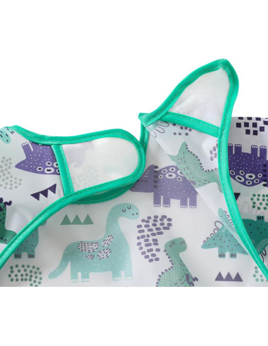 Baberos impermeables con mangas YeeLauf, paquete de 5 para bebés