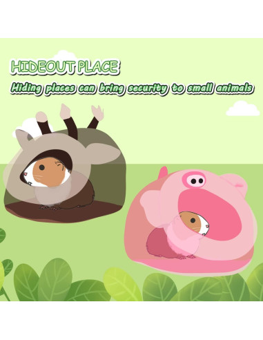 Cama y Escondite LEFTSTARER para Conejillos de Indias y Erizos