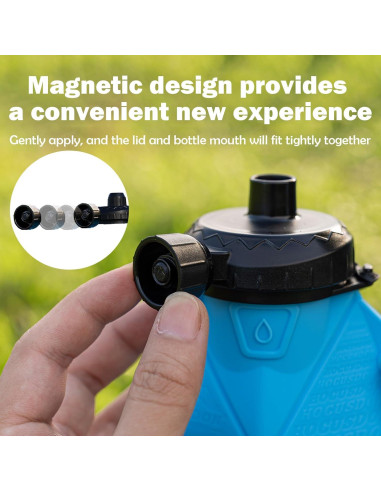 Botella de Agua Plegable Paspring 580ml Silicona Antifugas Negra