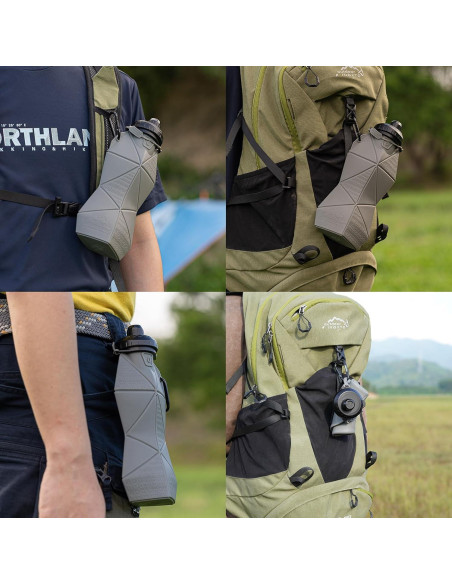 Botella de Agua Plegable Paspring 580ml Silicona Antifugas Negra