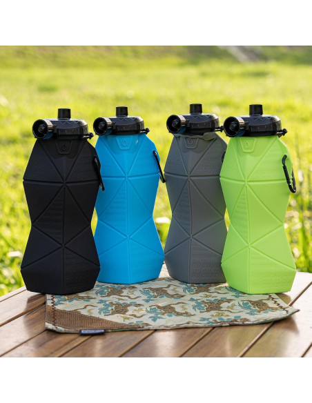 Botella de Agua Plegable Paspring 580ml Silicona Antifugas Negra