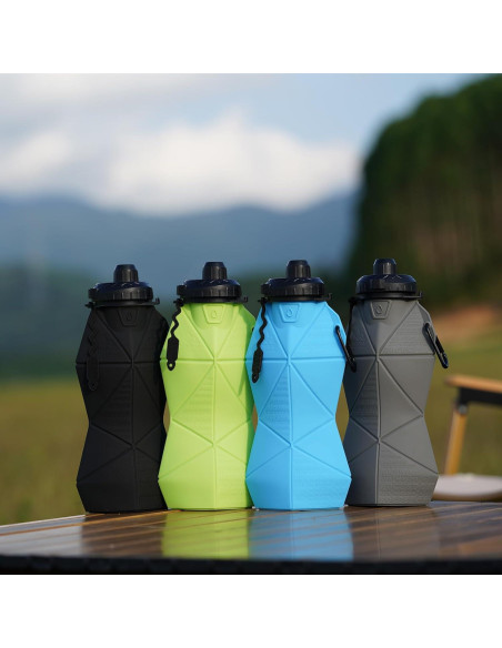 Botella de Agua Plegable Paspring 580ml Silicona Antifugas Negra
