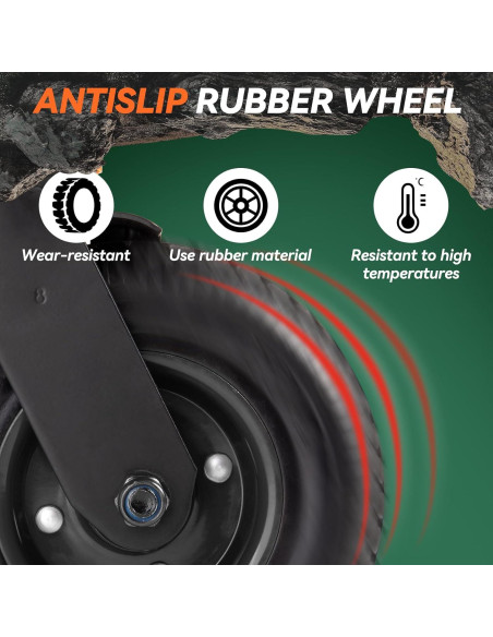 Rueda de Puerta de 15 cm con Freno YIFOR - Carga Pesada 272 kg