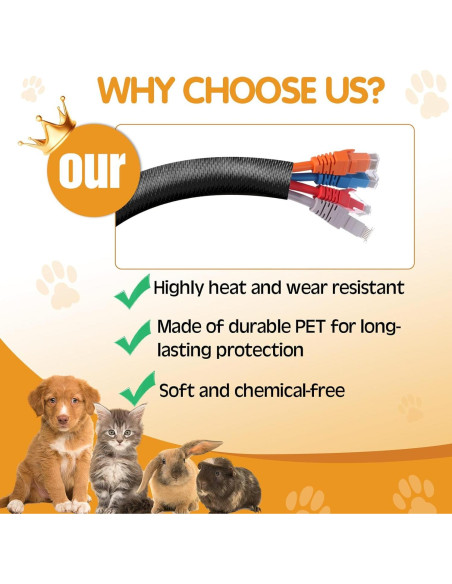 Protector de Cables para Mascotas Poen 3 Pack 3m Negro