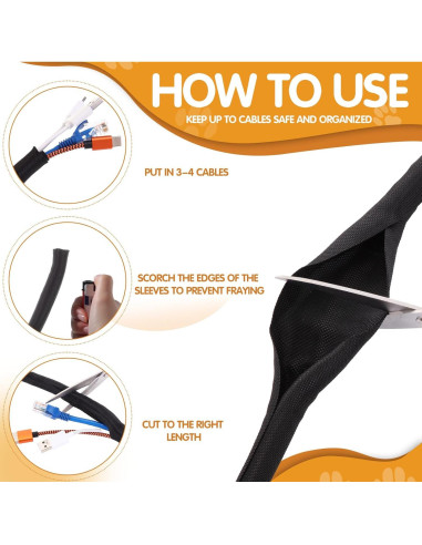 Protector de Cables para Mascotas Poen 3 Pack 3m Negro