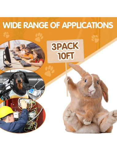 Protector de Cables para Mascotas Poen 3 Pack 3m Negro